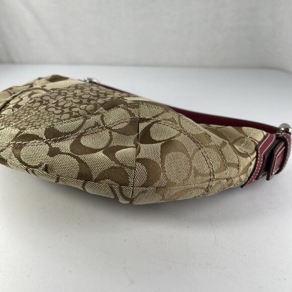 Y2K Coach Patchwork Purse Monogram Hobo Shoulder Bag Red Crocodile Print Handle - Picture 6 of 16